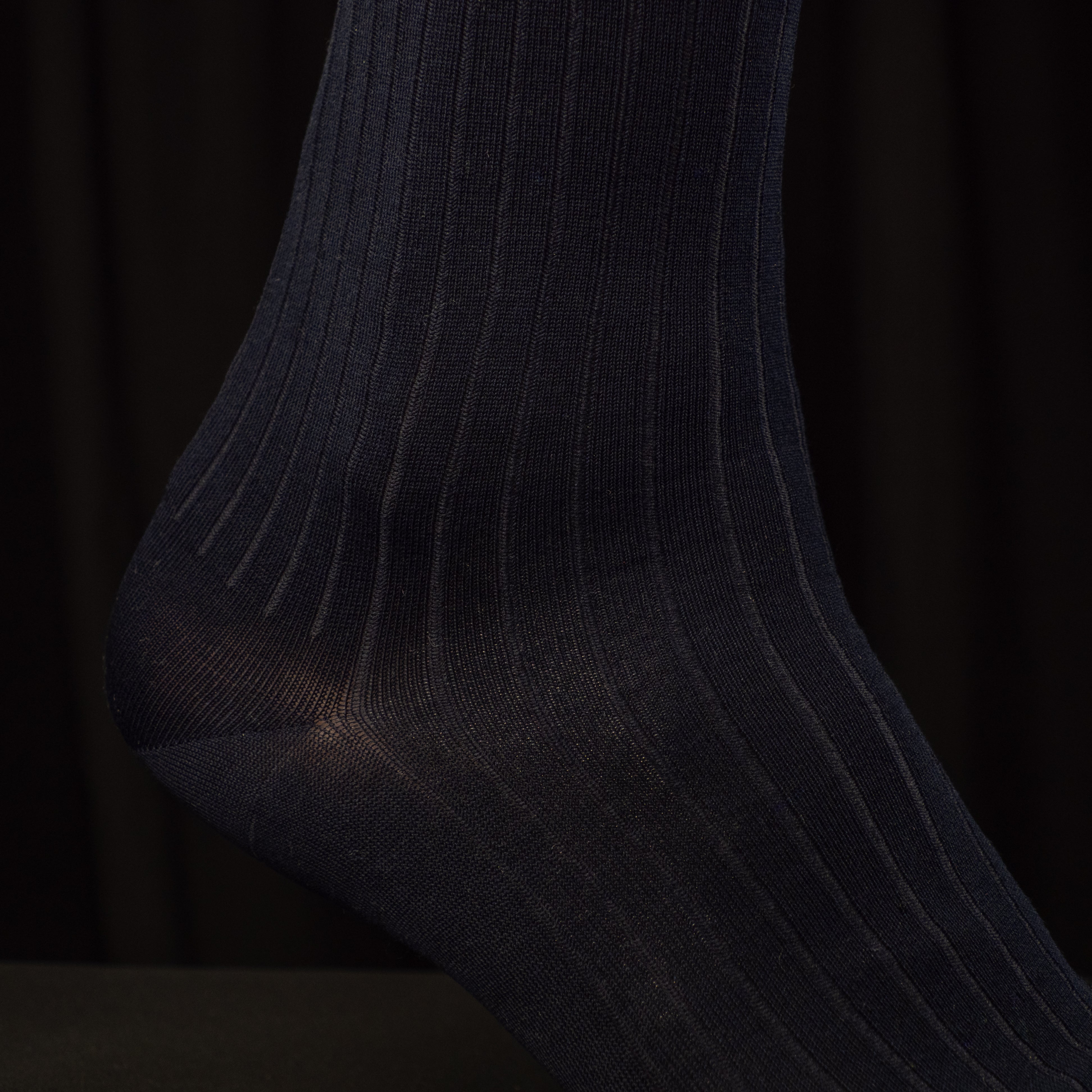 Gerippte Herrensocken – Navy